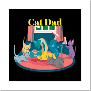 Cat Dad Posters and Art